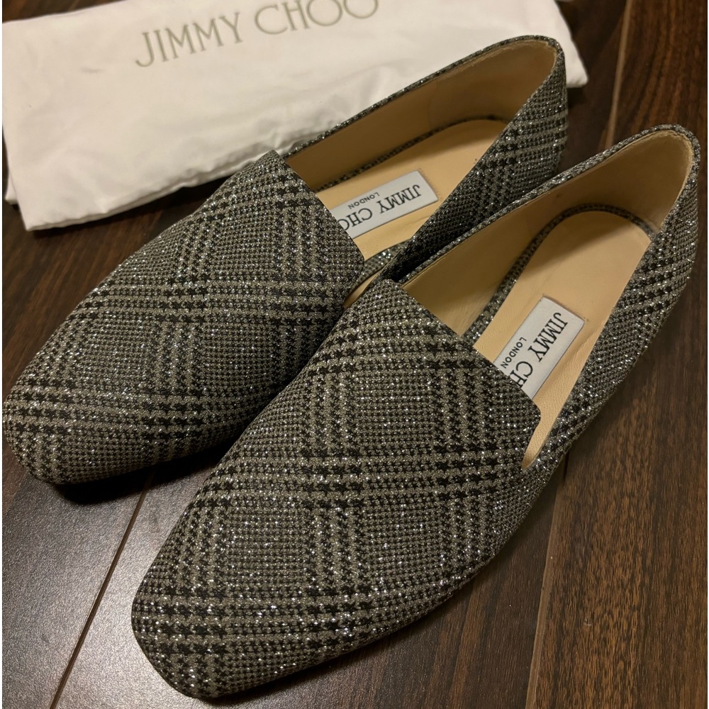 Jimmy Choo flat loafers glittery